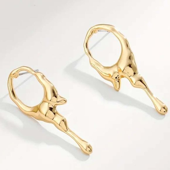 DRIP DRIP DRIP LONG 18K GOLDCLAD DRIPPING EARRINGS 53 - Picture 2 of 4